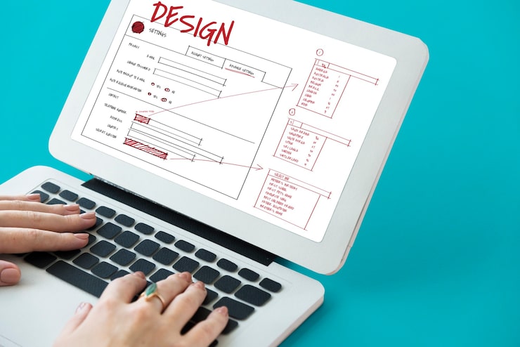 Designer working on UX/UI interface